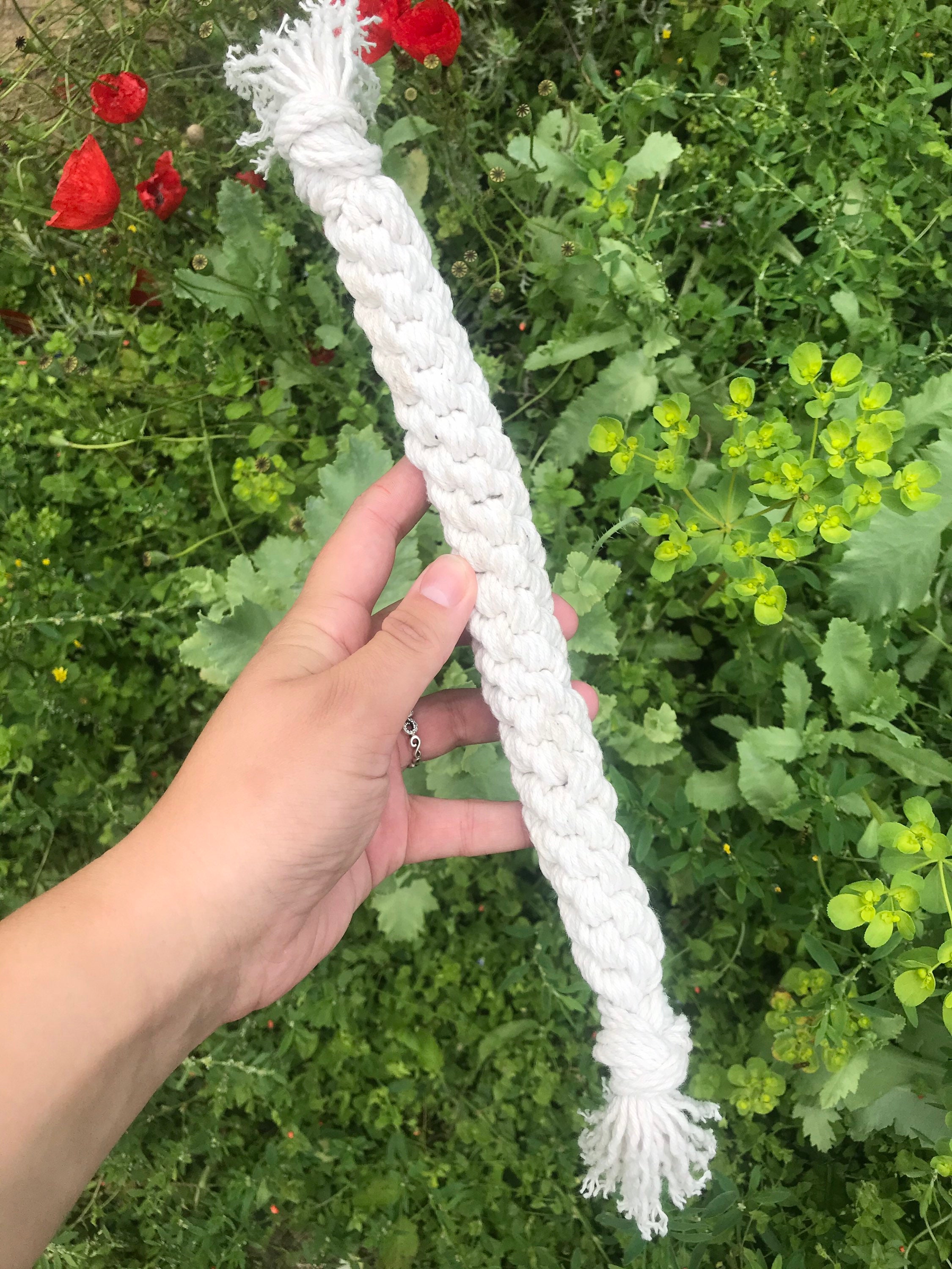 Dog rope toy macrame handmade dog toy. Handmade in Cornwall Etsy