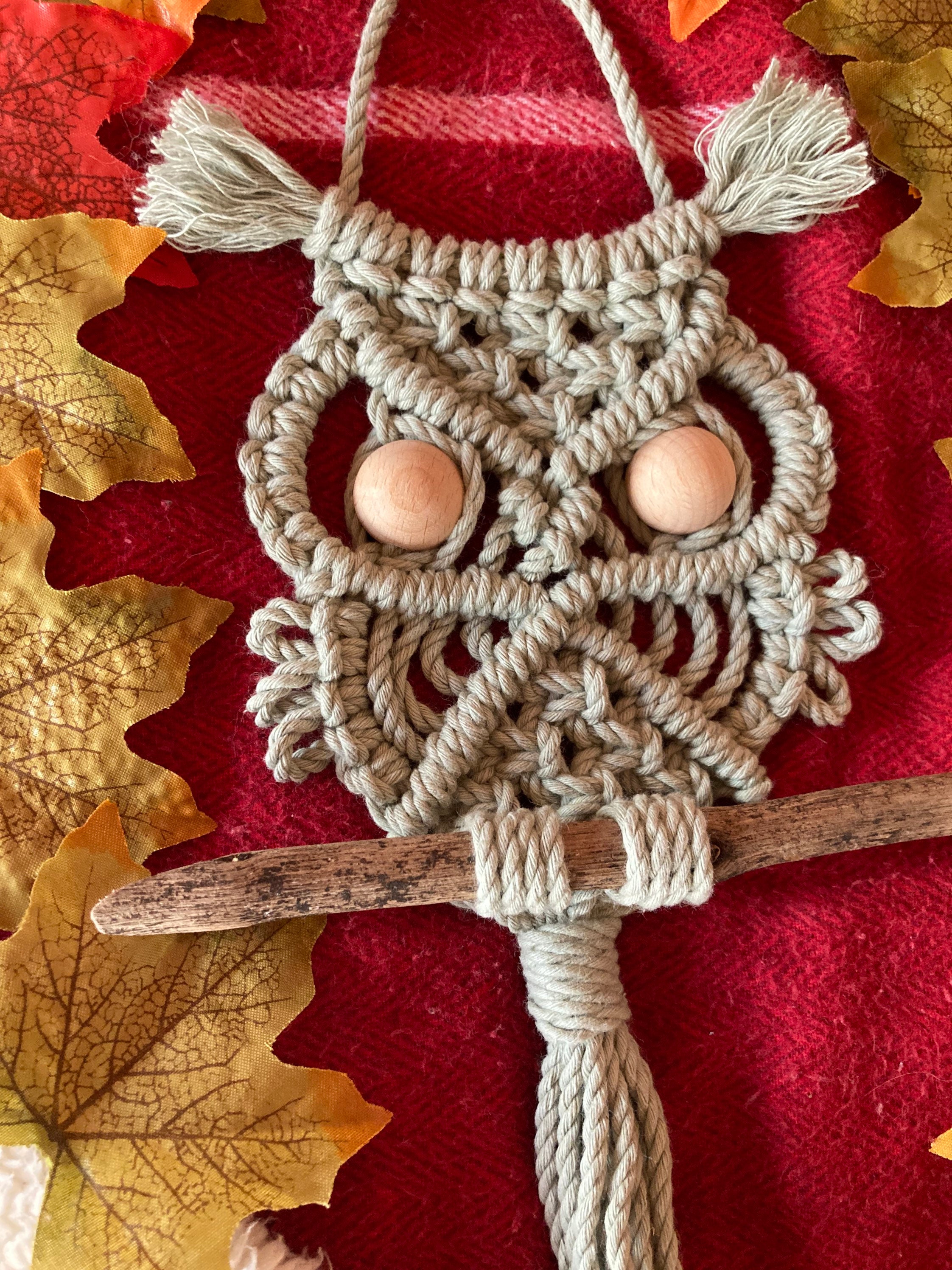 Driftwood Macrame Owls Wall Decor homemade Wall Art Etsy