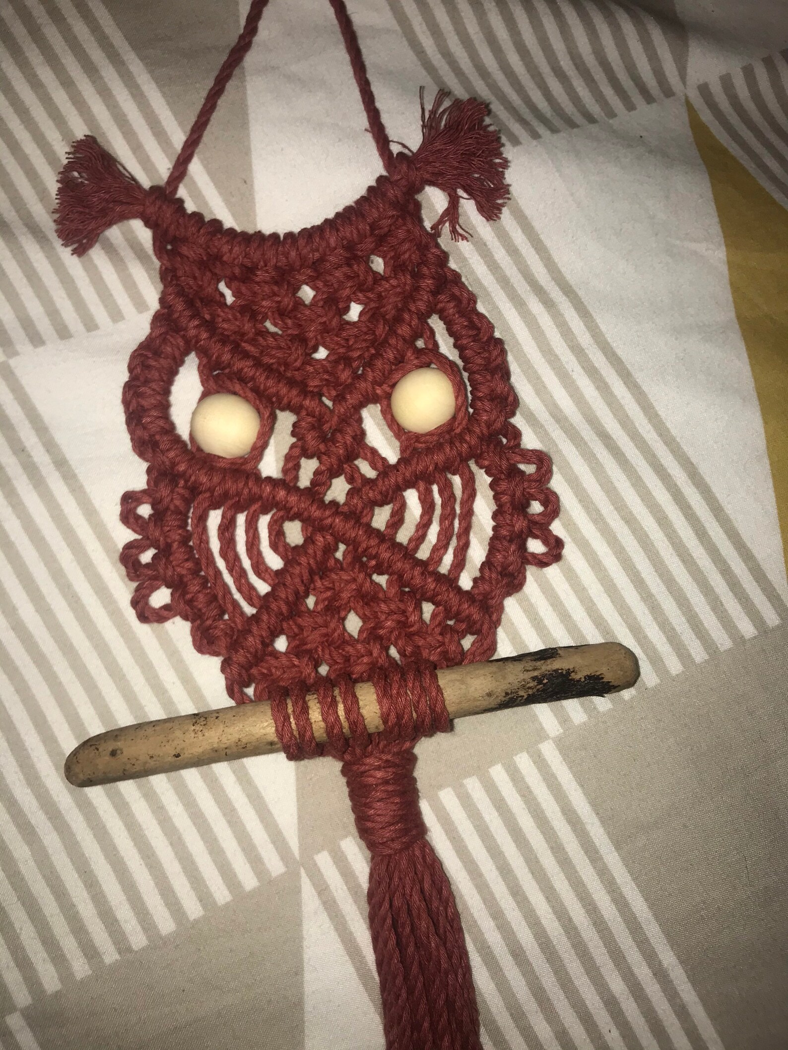 Driftwood macrame owls wall decor homemade wall art Etsy