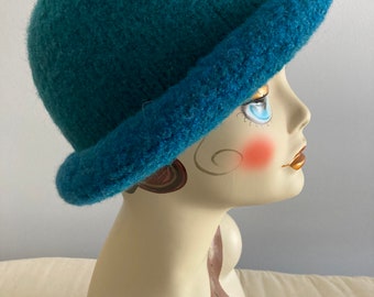 Hand Knit Felted Wool Hat