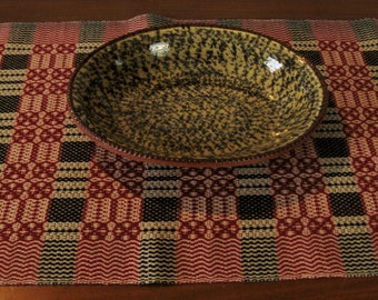 Hand Woven Overshot Table Runner