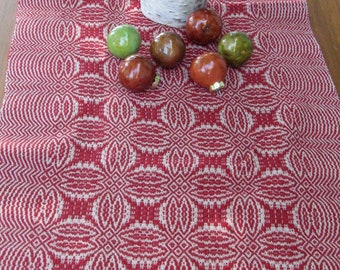 Hand Woven Overshot Table Runner