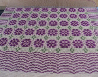 Hand Woven Overshot Table Runner