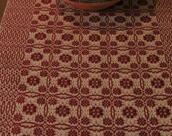 Hand Woven Overshot Table Runner