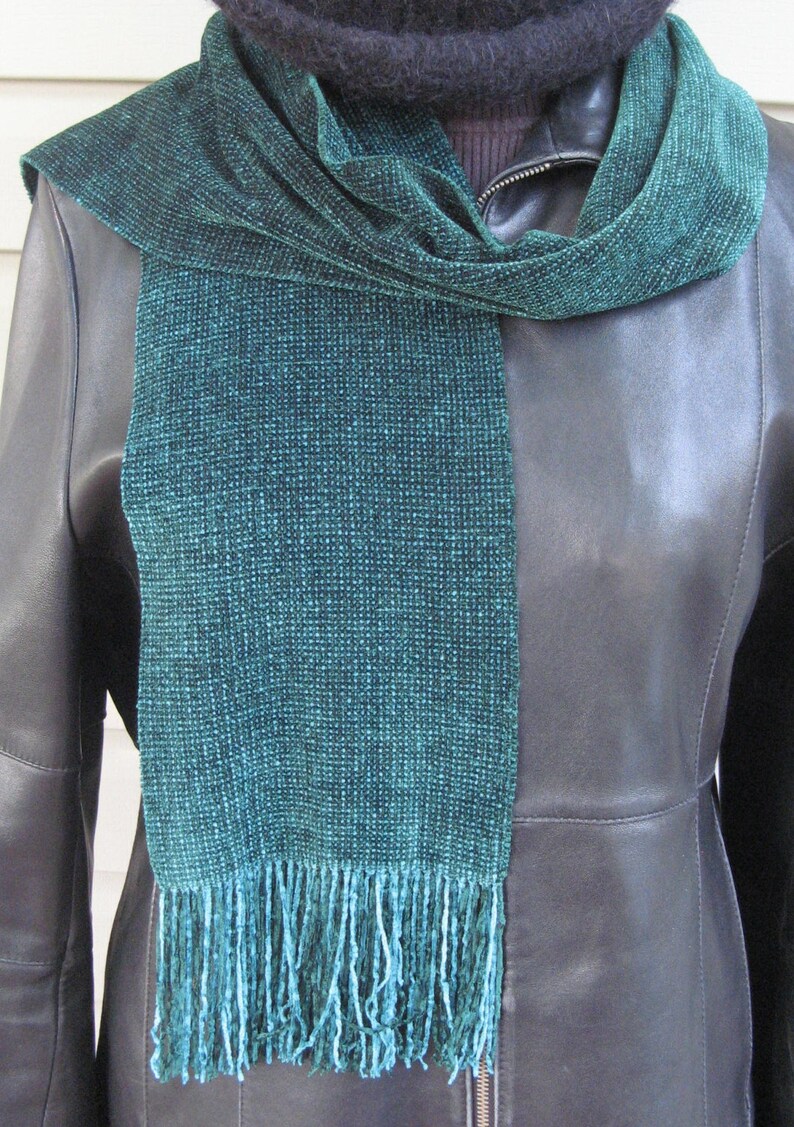 Hand Woven Rayon Chenille Scarf image 3