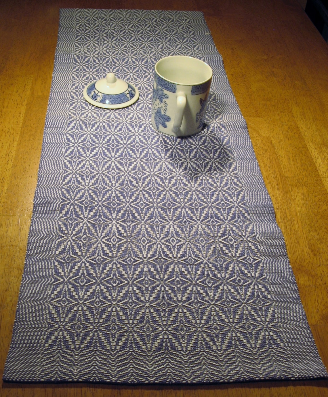 Hand Woven Overshot Table Runner Etsy