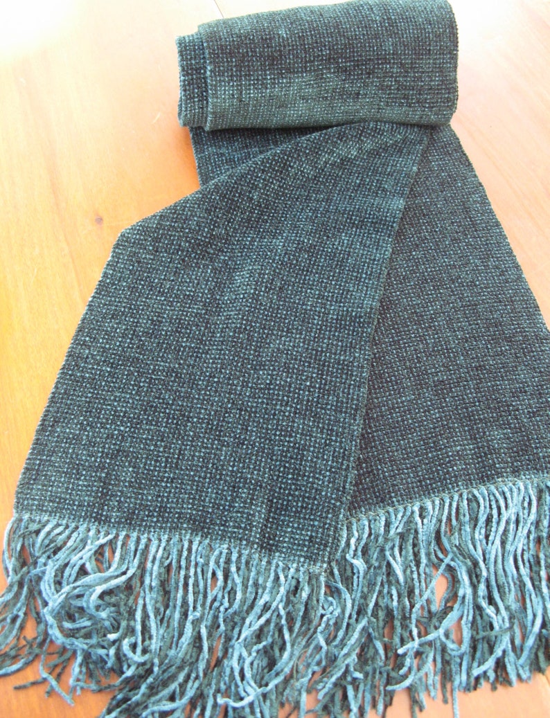 Hand Woven Rayon Chenille Scarf image 1