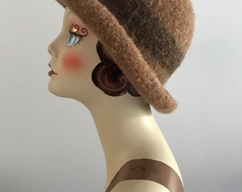 Hand Knit Felted Wool Hat