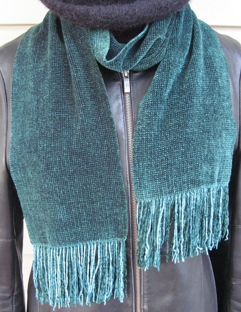 Hand Woven Rayon Chenille Scarf image 4