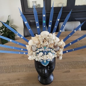 Mermaid sparkling glitter blue headpiece