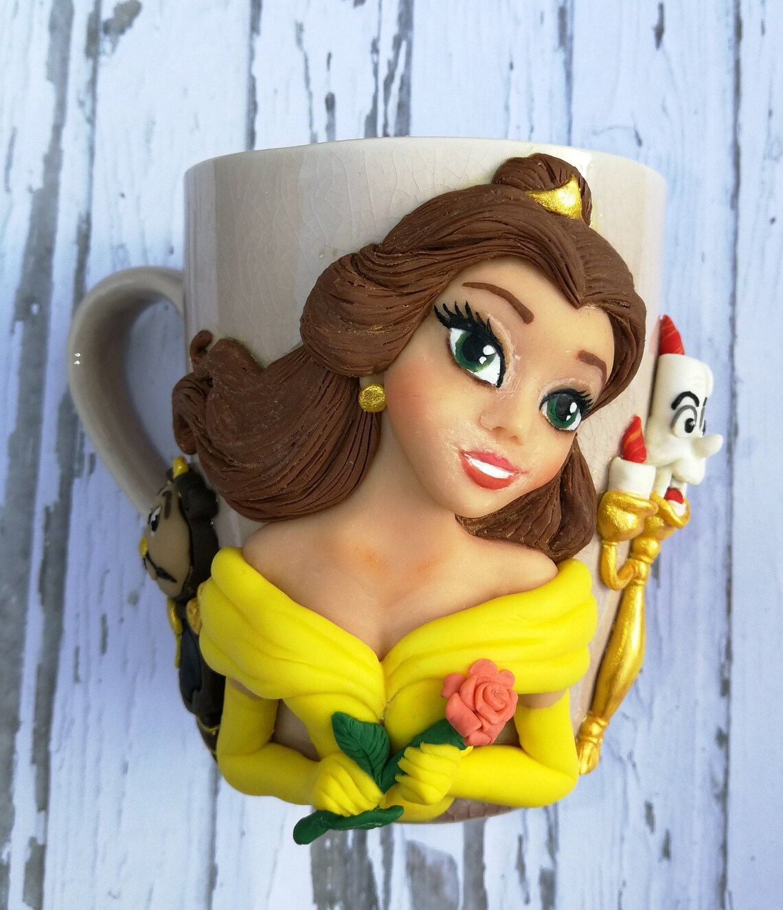 Cup with decor belle cup tea set partybeauty and the beast | Etsy