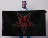 Hail Satan Pentagram Sublimation Flag