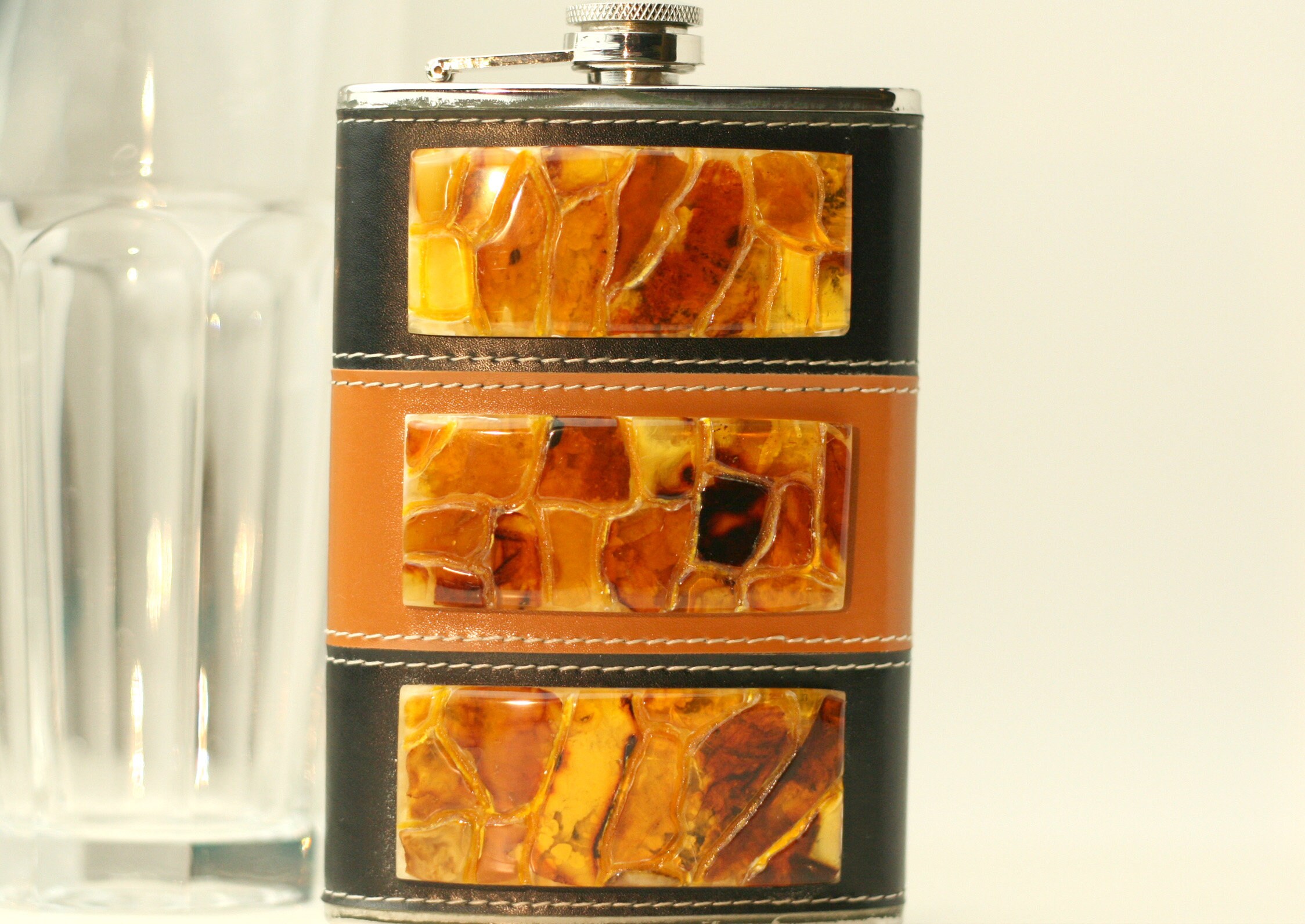 Whiskey flask with pouch alcohol flask for man wedding Etsy