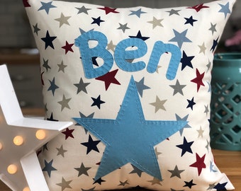 Star cushion | Etsy Blue star pillow | Etsy