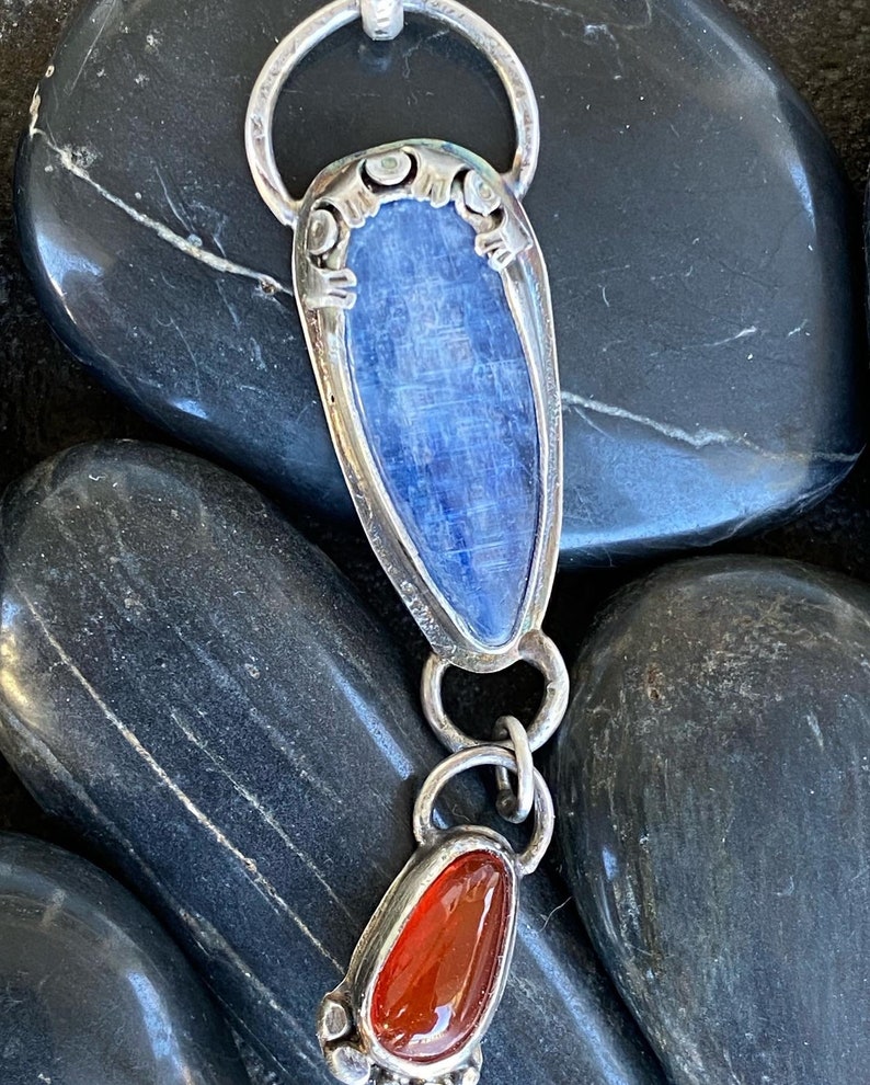 Kyanite and Jelly Opal Pendant