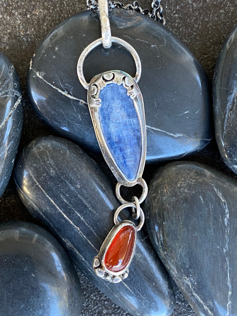 Kyanite and Jelly Opal Pendant