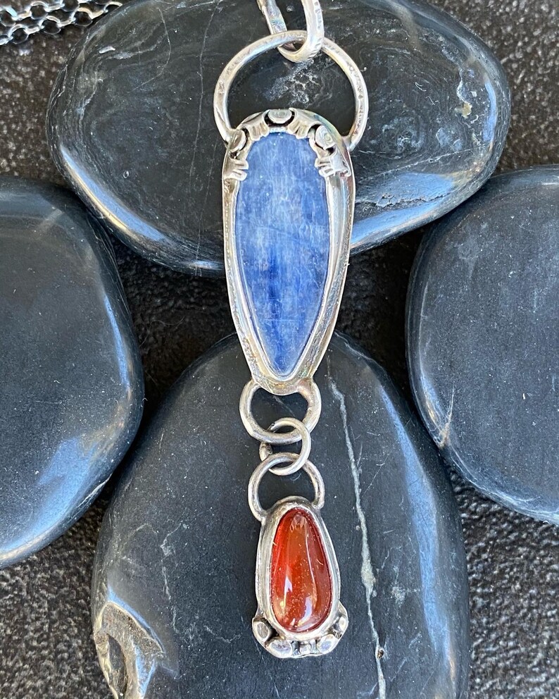 Kyanite and Jelly Opal Pendant