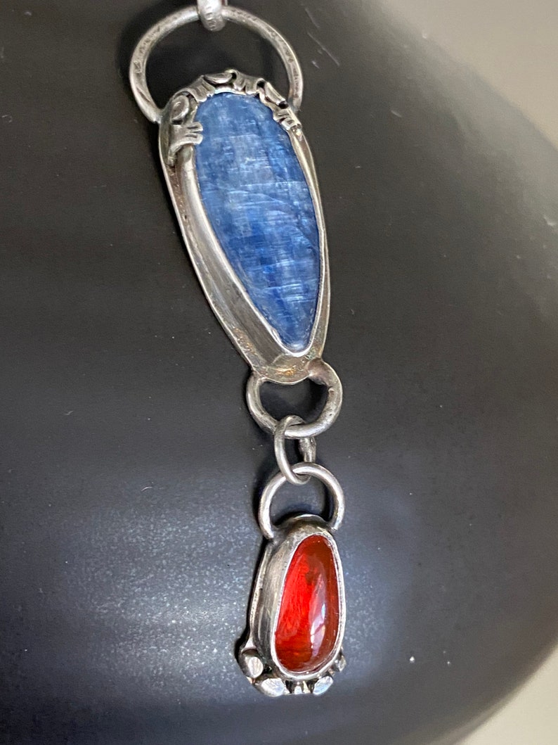 Kyanite and Jelly Opal Pendant