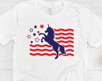 Unicorn 4th of July Svg, Unicorn American Flag Svg, Patriotic Unicorn, Cricut and Silhouette Cut Files
