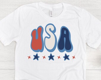 Retro USA Svg, 4th of July Svg, Patriotic Shirt, Cut file for Cricut and Silhouette