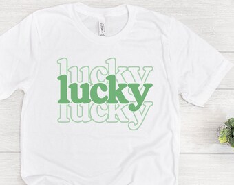 Stacked Lucky Svg, St Patrick&#39;s Day Svg, Lucky Svg, Cut file for Cricut and Silhouette