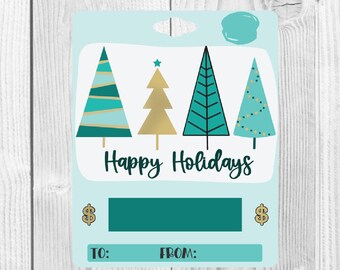 Tarjeta de dinero de Navidad imprimible, tarjeta de dinero de bolsa de bálsamo labial, árbol de Navidad Svg, Navidad PNG SVG PDF