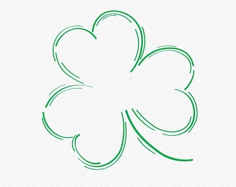 Sketch Shamrock Svg, St Patrick&#39;s Day Svg, Doodle Clover Svg, Cut file for Cricut and Silhouette
