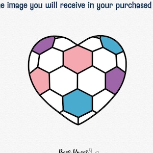 Heart Soccer Ball SVG, Girl Soccer SVG, Pastel Soccer Ball Svg, download digital, arquivo de corte para Cricut e Silhouette