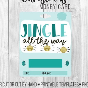 Biglietto di auguri di Natale stampabile, Biglietto di auguri con custodia per balsamo per le labbra, Jingle Bells Svg, Biglietto di Natale PNG SVG PDF