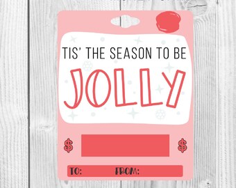Tarjeta de dinero de Navidad imprimible, tarjeta de dinero de bolsa de bálsamo labial, Jolly Svg, Navidad PNG SVG PDF