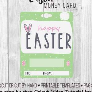 Biglietto di denaro pasquale stampabile, biglietto di denaro con custodia per balsamo per le labbra, modello di biglietto di Pasqua PNG SVG, biglietto di buona Pasqua
