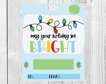 Tarjeta de dinero de Navidad imprimible, tarjeta de dinero de bolsa de bálsamo labial, tarjeta de Navidad PNG SVG