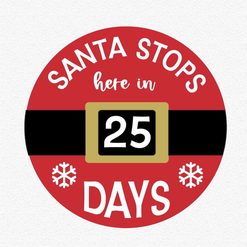 Days Until Christmas Countdown Wall / Sign Decal Sticker Etsy