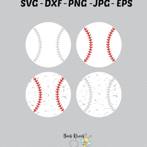野球 SVG、ディストレスト野球 SVG、野球アイロン接着、Cricut および Silhouette 用カット ファイル
