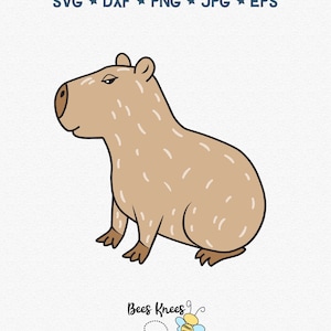 Capybara Svg, Cute Capybara Svg, Capybara Clipart, Sitting Capybara, Cut file for Cricut and Silhouette