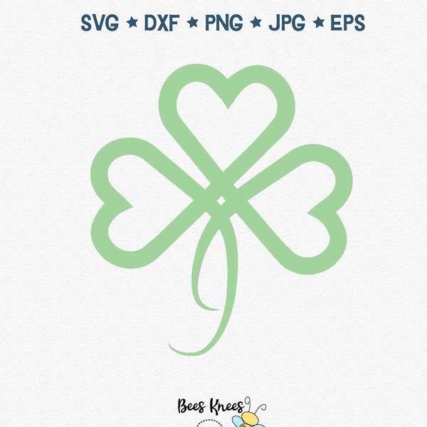 Shamrock SVG, St. Patrick's Day, Heart Shamrock SVG, 3 Leaf Clover, Celtic Shamrock, Cut File for Cricut and Silhouette