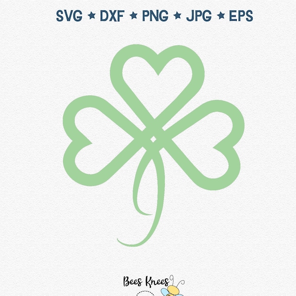 Shamrock SVG, giorno di San Patrizio, cuore Shamrock SVG, 3 trifogli, trifoglio celtico, file di taglio per Cricut e Silhouette