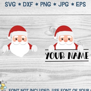 Espiando Santa Svg, Santa Head Svg, Christmas Mongogram Svg, arquivo de corte para Cricut e Silhouette