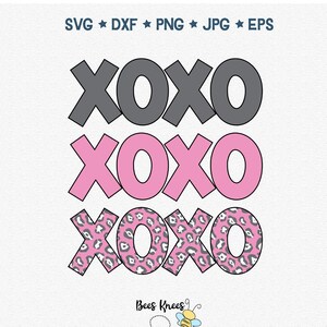XOXO SVG, Leopard Print XOXO, Valentinstag Umarmungen und Küsse Cut Datei für Cricut