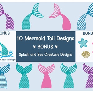 Queue de sirène Svg, Svg de sirène, queue de sirène Bundle, Cricut et fichiers coupés Silhouette