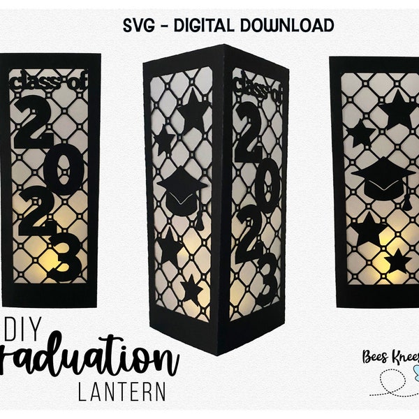 2023 Graduation Lantern Svg, Graduation Luminary Svg, Graduation Centerpiece Cut File, Graduation Class of 2023 Svg