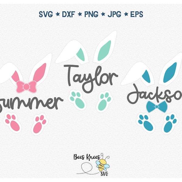 Personalized Easter Bunny Svg, Bunny Monogram Frame svg, Easter Bunny SVG, Easter Basket Svg, Cut Files for Cricut and Silhouette