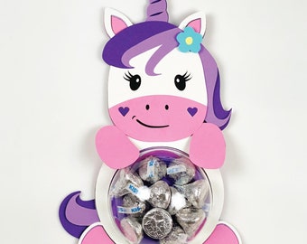 Unicorn Dome Candy Holder Svg, Valentine&#39;s Day, DIY Party Favors Svg, Cricut Cut File