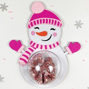 Schneemädchen Süßigkeiten Halter, Schneemann Weihnachten Süßigkeiten Halter Vorlage, DIY Winter Vorlage SVG, Cricut Cut Datei