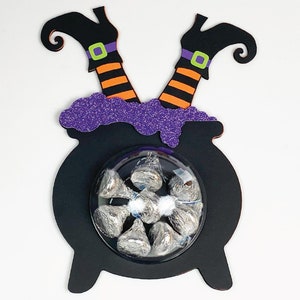 Porte-bonbons chaudron de brassage de sorcières, modèle de porte-bonbons Halloween, des bonbons ou un sort bricolage SVG, fichier de coupe Cricut