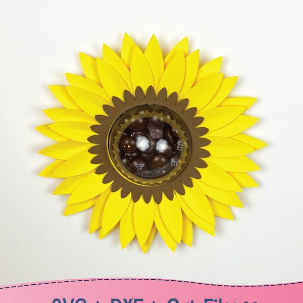 Tournesol Candy Holder Svg, DIY Candy Holder Svg, Mother's Day Gift, Cut File for Cricut or Silhouette