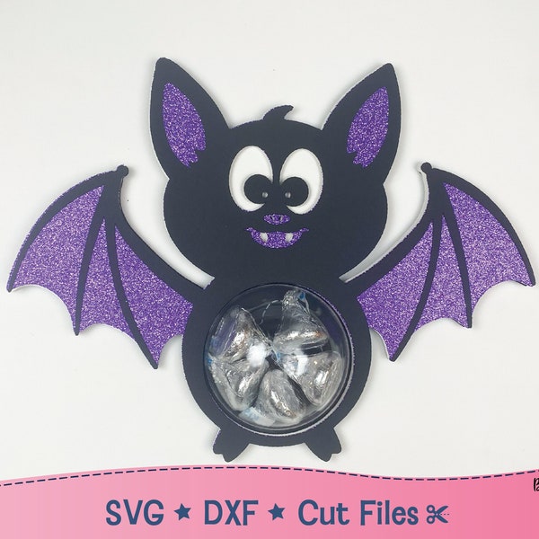 Bat Candy Holder, Halloween Candy Holder Template, DIY Trick or Treat SVG, Cricut Cut File