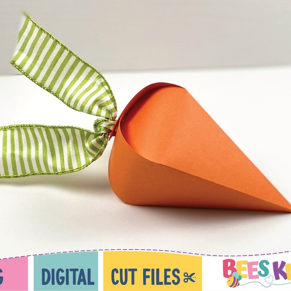 Carrot Treat Holder SVG Template, Easter Basket Gift DIY, Cricut or Silhouette Cut File