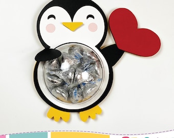 Penguin Candy Holder Svg, DIY Candy Holder Svg, Valentine's Day Candy Holder, Cut File for Cricut or Silhouette