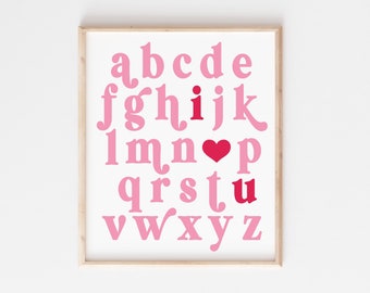 ABC I Love You Svg, Retro Alphabet I Love You, Valentine's Day Svg, Alphabet SVG, Cut file for Cricut and Silhouette